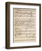 Handwritten Sheet Music for Si-null-Framed Giclee Print