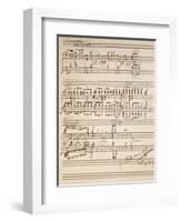 Handwritten Sheet Music for Si-null-Framed Giclee Print