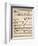 Handwritten Sheet Music for Si-null-Framed Giclee Print