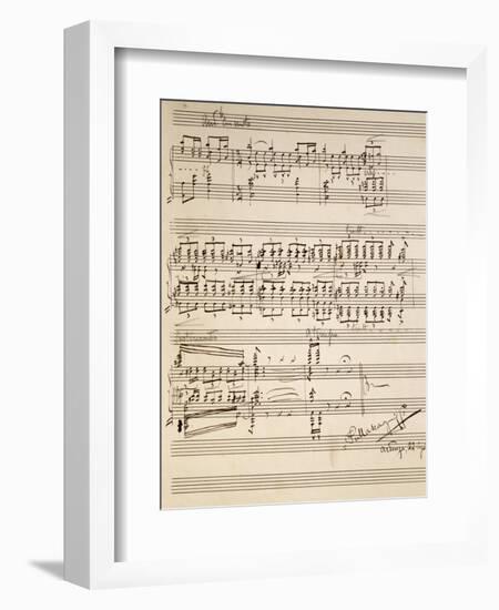 Handwritten Sheet Music for Si-null-Framed Giclee Print