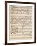 Handwritten Sheet Music for Si-null-Framed Giclee Print