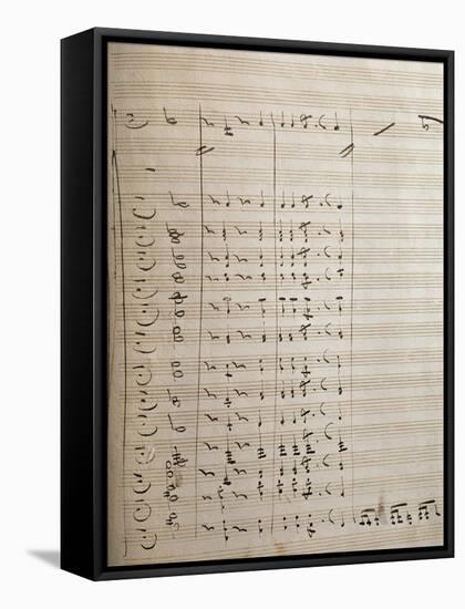 Handwritten Sheet Music for the First Act of Oberto Conte Di San Bonifacio-null-Framed Stretched Canvas