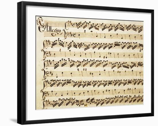 Handwritten Sheet Music for the Sonata Prima for Violin and Bass, Allegro Assai-Giuseppe Tartini-Framed Giclee Print