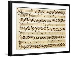 Handwritten Sheet Music for the Sonata Prima for Violin and Bass, Allegro Assai-Giuseppe Tartini-Framed Giclee Print