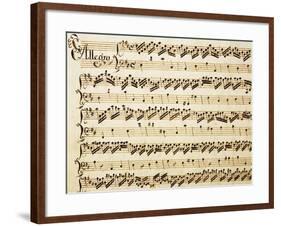 Handwritten Sheet Music for the Sonata Prima for Violin and Bass, Allegro Assai-Giuseppe Tartini-Framed Giclee Print