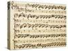 Handwritten Sheet Music for the Sonata Prima for Violin and Bass, Allegro Assai-Giuseppe Tartini-Stretched Canvas