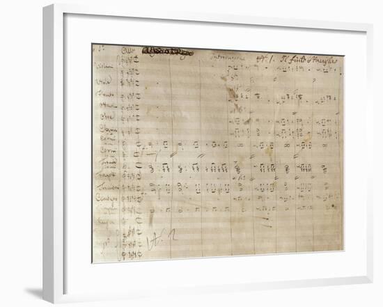 Handwritten Sheet Music for Un Giorno Di Regno, Ossia Il Finto Stanislao-null-Framed Giclee Print