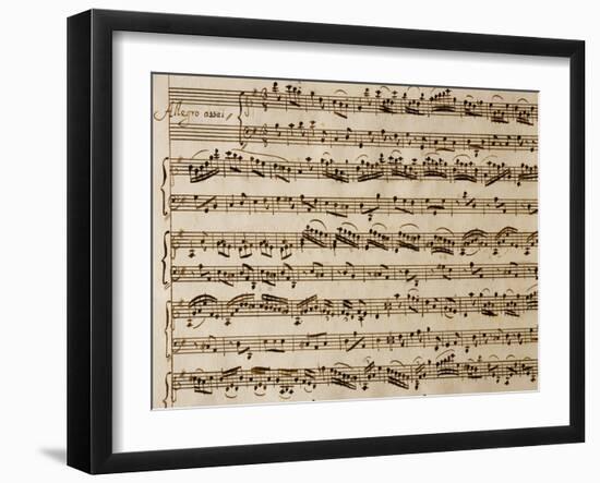 Handwritten Sheet Music of the Concert No 1-Benedetto Marcello-Framed Giclee Print