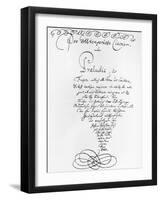 Handwritten Titlepage of the Well Tempered Piano, 1722-Johann Sebastian Bach-Framed Giclee Print