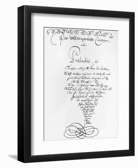 Handwritten Titlepage of the Well Tempered Piano, 1722-Johann Sebastian Bach-Framed Giclee Print