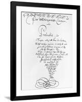 Handwritten Titlepage of the Well Tempered Piano, 1722-Johann Sebastian Bach-Framed Giclee Print