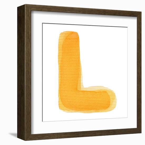 Handwritten Watercolor Alphabet Letter, Isolated-donatas1205-Framed Art Print