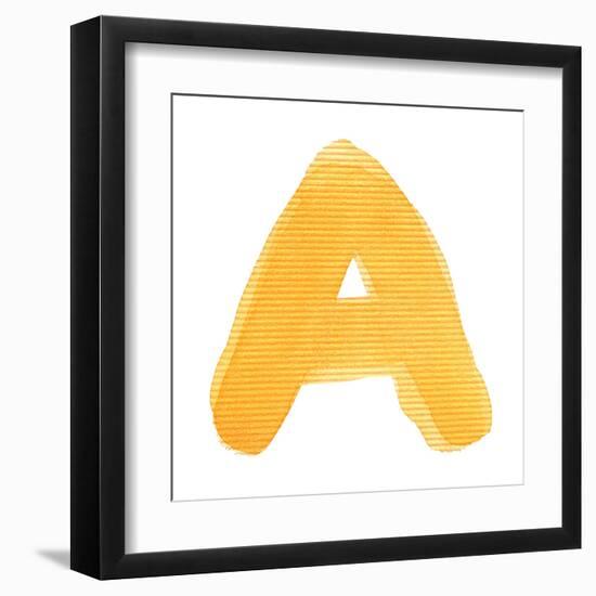 Handwritten Watercolor Alphabet Letter, Isolated-donatas1205-Framed Art Print