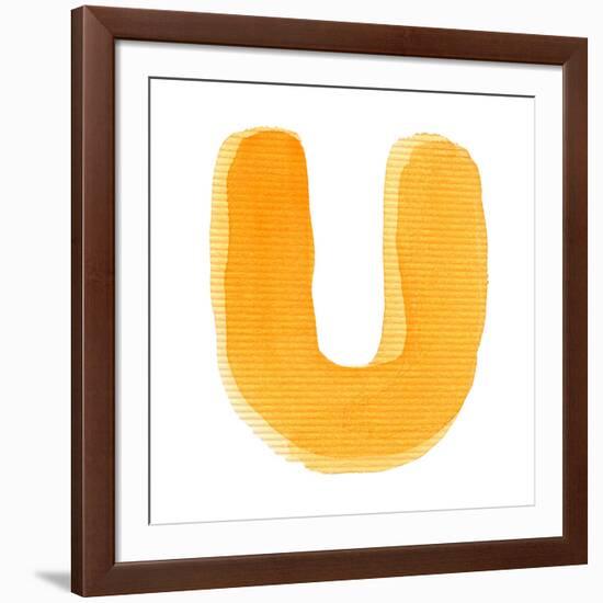 Handwritten Watercolor Alphabet Letter, Isolated-donatas1205-Framed Art Print