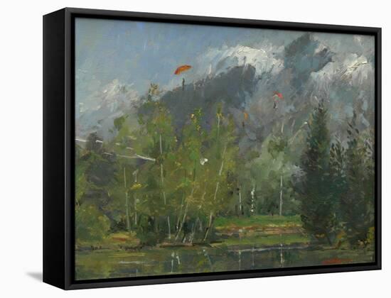 Hang Gliders at Chamonix, 2007-Pat Maclaurin-Framed Stretched Canvas