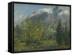 Hang Gliders at Chamonix, 2007-Pat Maclaurin-Framed Stretched Canvas