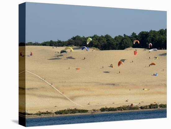 Hang Gliders over the Dune Du Pyla, Bay of Arcachon, Cote D'Argent, Gironde, Aquitaine, France-Groenendijk Peter-Stretched Canvas