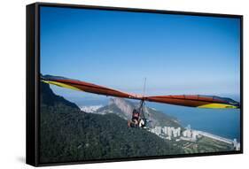Hang gliding in Rio de Janeiro, Brazil, South America-Alexandre Rotenberg-Framed Stretched Canvas