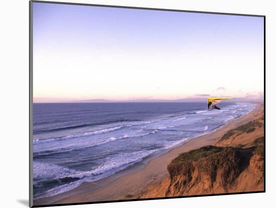 Hang Gliding off Beach in Monterey, California, USA-Georgienne Bradley-Mounted Photographic Print