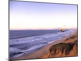 Hang Gliding off Beach in Monterey, California, USA-Georgienne Bradley-Mounted Photographic Print