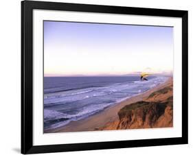 Hang Gliding off Beach in Monterey, California, USA-Georgienne Bradley-Framed Photographic Print