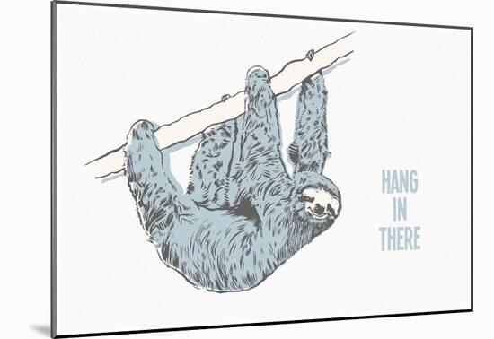 Hang in There- Horizontal Sloth-null-Mounted Poster