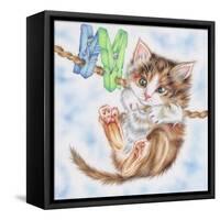 Hang in There Kitty-Karen Middleton-Framed Stretched Canvas