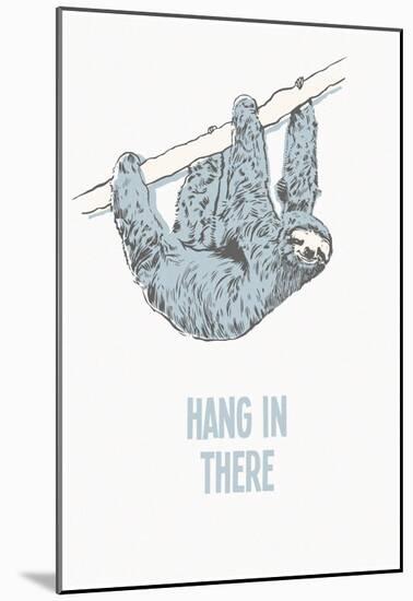 Hang in There- Vertical Sloth-null-Mounted Poster