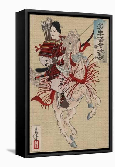 Hangaku Gozen, C.1885-Tsukioka Yoshitoshi-Framed Stretched Canvas