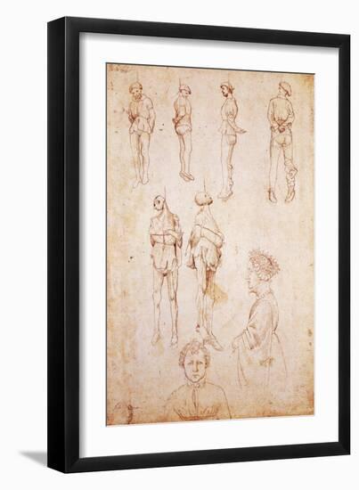 Hanged Men and Two Portraits, Study for Saint George and the Princess, C.1430-Antonio Pisanello-Framed Giclee Print