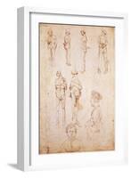 Hanged Men and Two Portraits, Study for Saint George and the Princess, C.1430-Antonio Pisanello-Framed Giclee Print