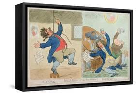 Hanging and Drowning, or Fatal Effects of the French Defeat, Published by Hannah Humphrey in 1795-James Gillray-Framed Stretched Canvas