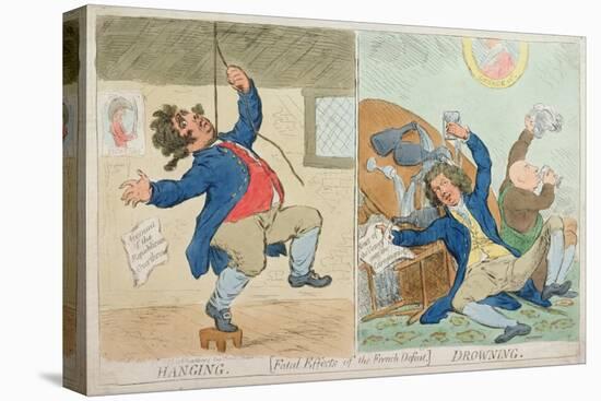 Hanging and Drowning, or Fatal Effects of the French Defeat, Published by Hannah Humphrey in 1795-James Gillray-Stretched Canvas