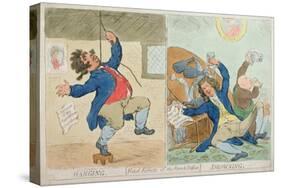 Hanging and Drowning, or Fatal Effects of the French Defeat, Published by Hannah Humphrey in 1795-James Gillray-Stretched Canvas