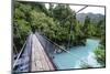 Hanging Bridge Above the Turquoise Water in the Hokitika Gorge, West Coast, South Island-Michael Runkel-Mounted Photographic Print