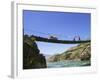 Hanging Bridge Across the River, Shigatse, Tibet, China-Keren Su-Framed Photographic Print