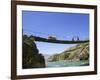 Hanging Bridge Across the River, Shigatse, Tibet, China-Keren Su-Framed Photographic Print