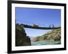 Hanging Bridge Across the River, Shigatse, Tibet, China-Keren Su-Framed Photographic Print