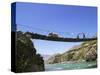 Hanging Bridge Across the River, Shigatse, Tibet, China-Keren Su-Stretched Canvas