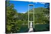 Hanging Bridge in the Los Alerces National Park, Chubut, Patagonia, Argentina, South America-Michael Runkel-Stretched Canvas