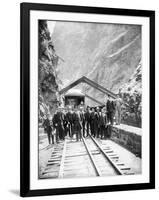 Hanging Bridge - President Theodore Roosevelt and Party in the Royal Gorge of the Arkansas River,…-George Lytle Beam-Framed Premium Photographic Print