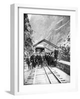 Hanging Bridge - President Theodore Roosevelt and Party in the Royal Gorge of the Arkansas River,…-George Lytle Beam-Framed Photographic Print