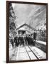 Hanging Bridge - President Theodore Roosevelt and Party in the Royal Gorge of the Arkansas River,…-George Lytle Beam-Framed Photographic Print