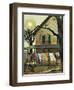 "Hanging Clothes Out to Dry," April 7, 1945-John Falter-Framed Giclee Print