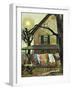 "Hanging Clothes Out to Dry," April 7, 1945-John Falter-Framed Giclee Print