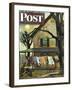 "Hanging Clothes Out to Dry," Saturday Evening Post Cover, April 7, 1945-John Falter-Framed Giclee Print