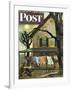 "Hanging Clothes Out to Dry," Saturday Evening Post Cover, April 7, 1945-John Falter-Framed Giclee Print