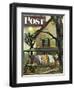 "Hanging Clothes Out to Dry," Saturday Evening Post Cover, April 7, 1945-John Falter-Framed Giclee Print