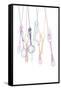 Hanging Cutlery Silhouettes-cienpies-Framed Stretched Canvas