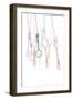 Hanging Cutlery Silhouettes-cienpies-Framed Art Print